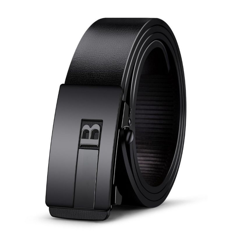 Thắt lưng nam chữ B , dây nịt nam bản nhỏ, nịt da nam khóa tự động thiết kế luôn trong giấu dây