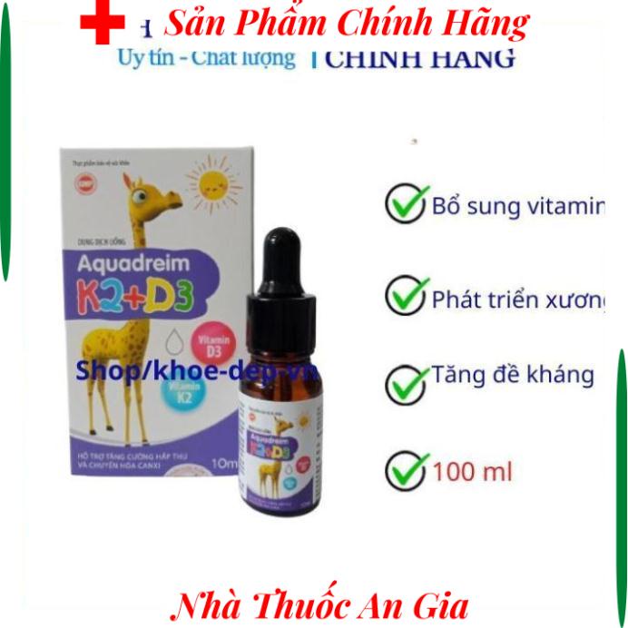 Aquadreim vitamin D3+DHA lọ 10ml bổ sung vitamin D3, cải thiện còi xương, chậm lớn cho bé từ 1 tháng tuổi. h h b