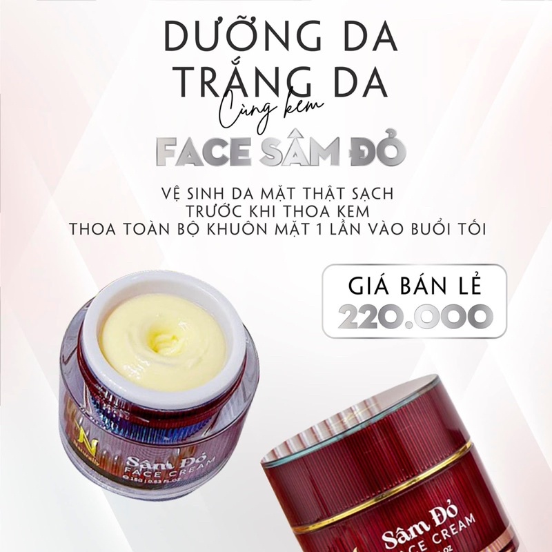 Kem Face Nám SÂM ĐỎ  Ngừa Sạm Nám, Giúp Trẻ Hoá Căng Bóng Da