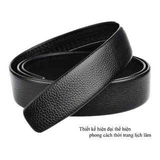 Thắt lưng da nam cao cấp màu đen trơn chất xịn
