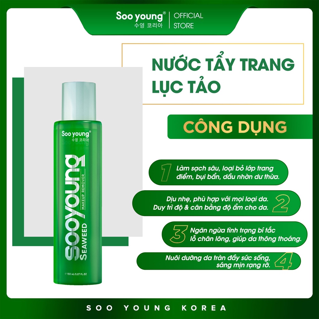 Nước tẩy trang Lục Tảo SOOYOUNG KOREA 150ml