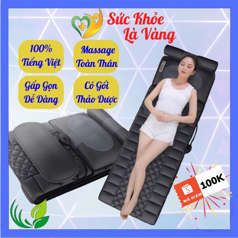 Nệm massage toàn thân JVJ JH-CD8, có thảo dược,20 bi lăn nhào lộn 3D, 10 động cơ rung, sưởi nhiệt - Nệm mát xa toàn thân