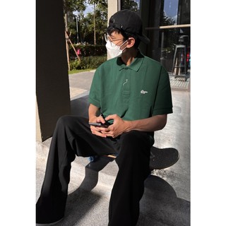 POLO RACING xanh lá - ÁO POLO mouse vải dày CHUỘT TRẮNG