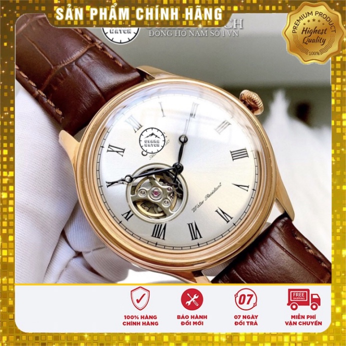 Đồng Hồ Nam Orient Cabalero Automatic Dây Da Số La Mã Kim Xanh Hàng thời thượng Mới - Màu Trắng