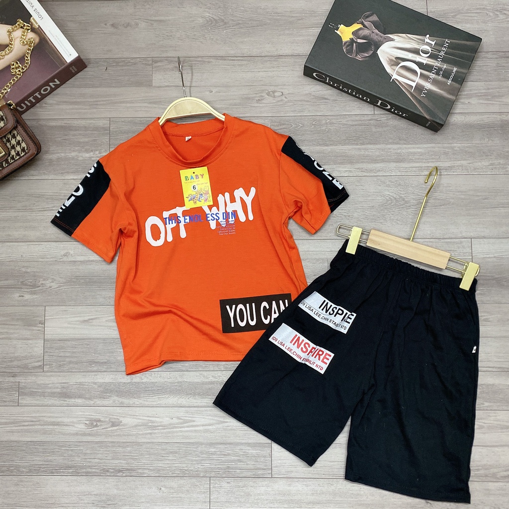 Bộ quần áo thun hè &quot;TURBULE&quot; 14-45kg cho bé trai 4-14 tuổi. Hàng may kỹ. B6 B2