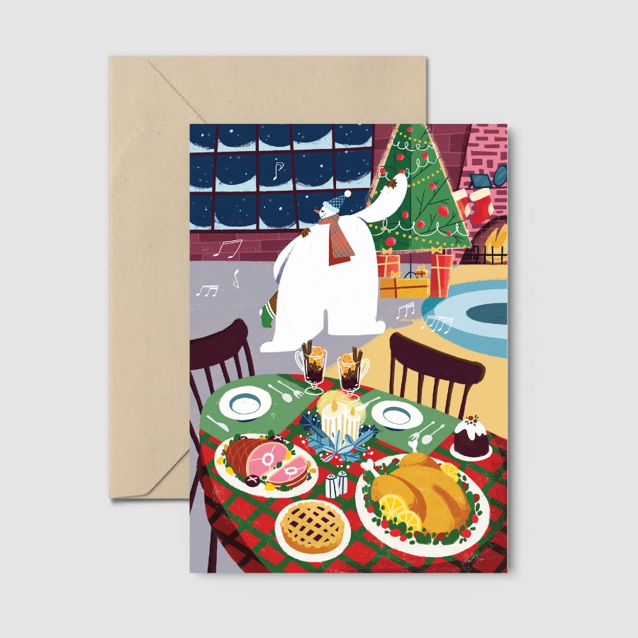 Thiệp giáng sinh - Christmas card - Bữa tối