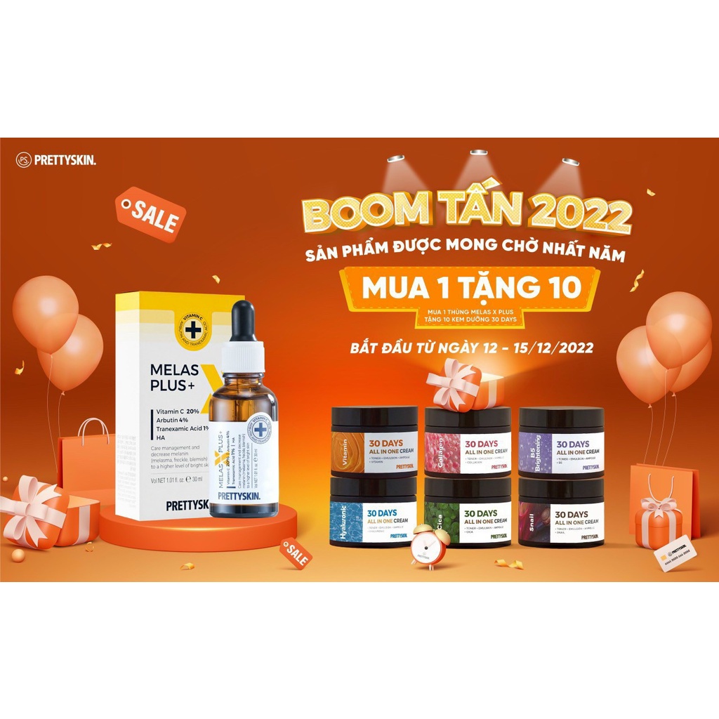 Tinh chất dưỡng trắng mờ thâm nám Prettyskin melas x plus