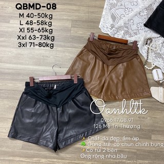 40-75kg Quần bầu da - Quần short bầu ống rộng trẻ trung có sẵn