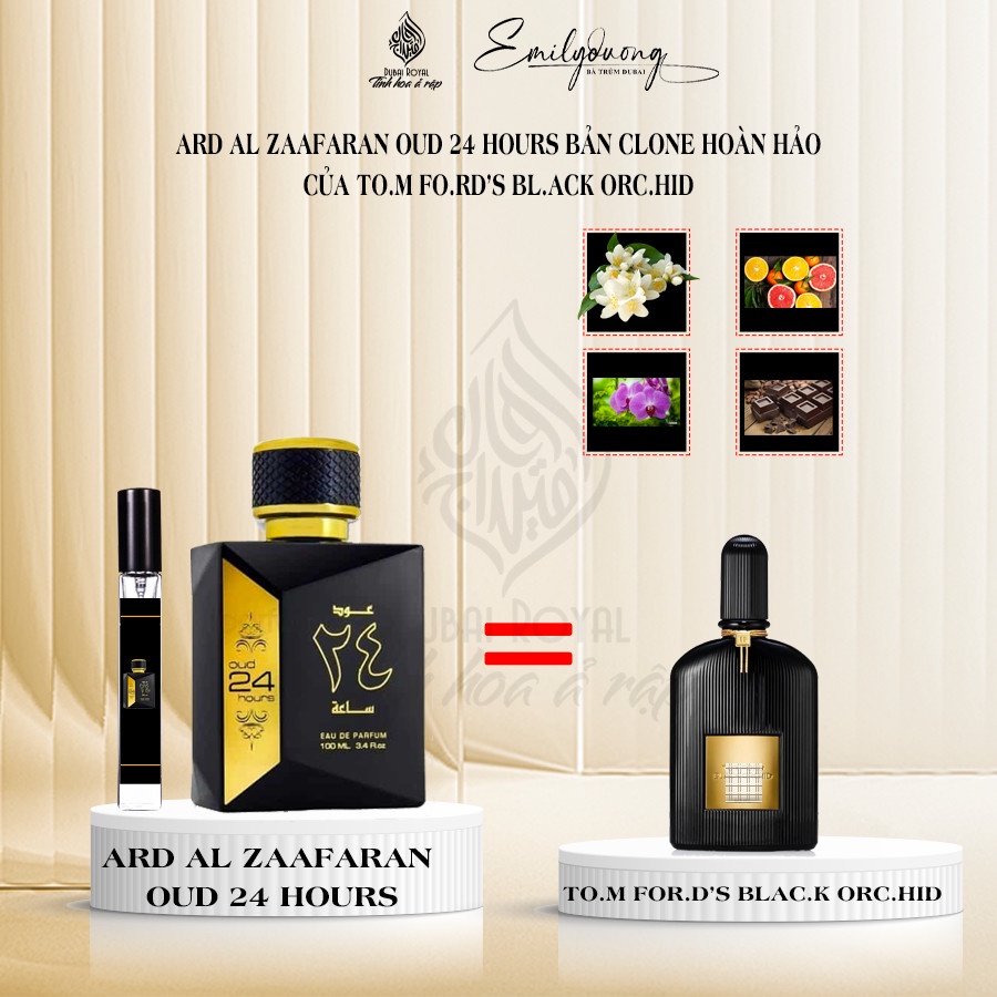 Nước hoa DuBai Oud 24 Hours Ard Al Zaafaran 100ml phong cách quyến rũ, mạnh mẽ, nồng nàn, nước hoa Dubai cao cấp cho nam