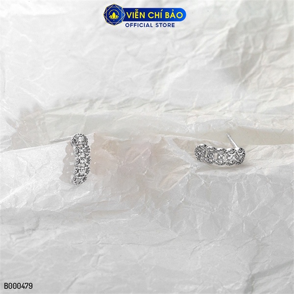 Bông tai kim tiề n new chất liệu bạc Thái 925 thời trang phụ kiện trang sức nữ Viễn Chí Bảo B000479