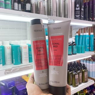 Dầu gội và mặt nạ bổ sung hạt màu ĐỎ dưỡng mềm tóc Lakme Teknia chuyên sâu Spain 300ml - 250ml