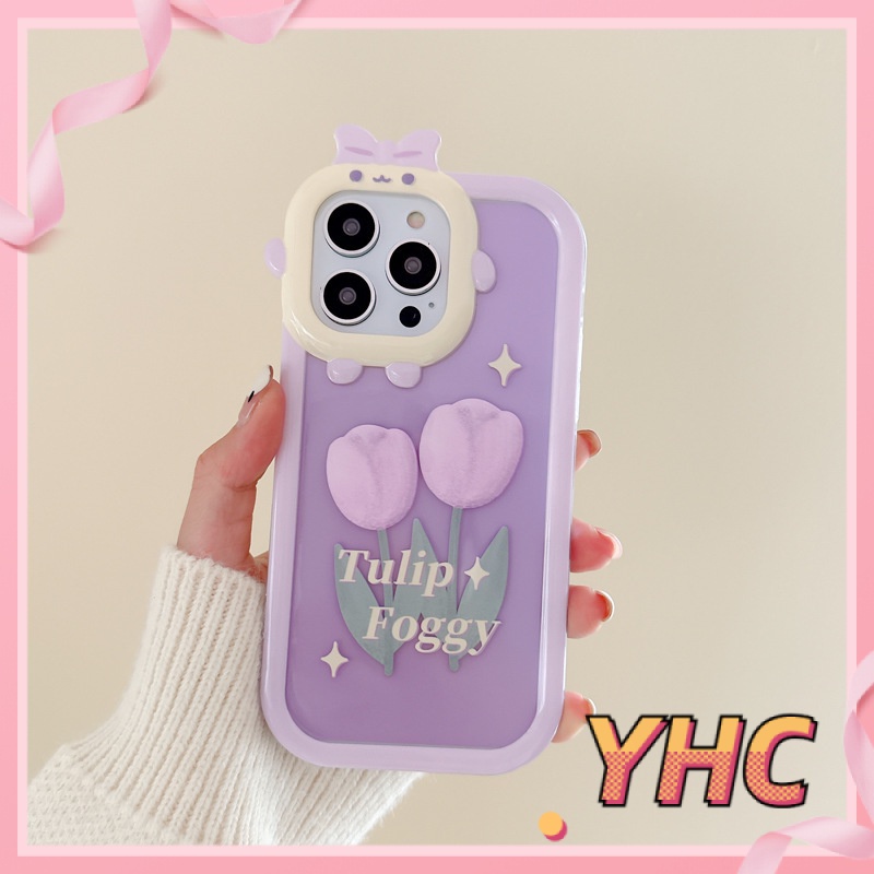 Ốp iPhone Vỏ điện thoại di động của quái vật nhỏ hoa tulip tươi 6 / 6S / 6splus / se / 7 / 7plus / 8 / 8plus / X / xs / xsmax / 11 / 12 / 13 / 14  pro max-6001