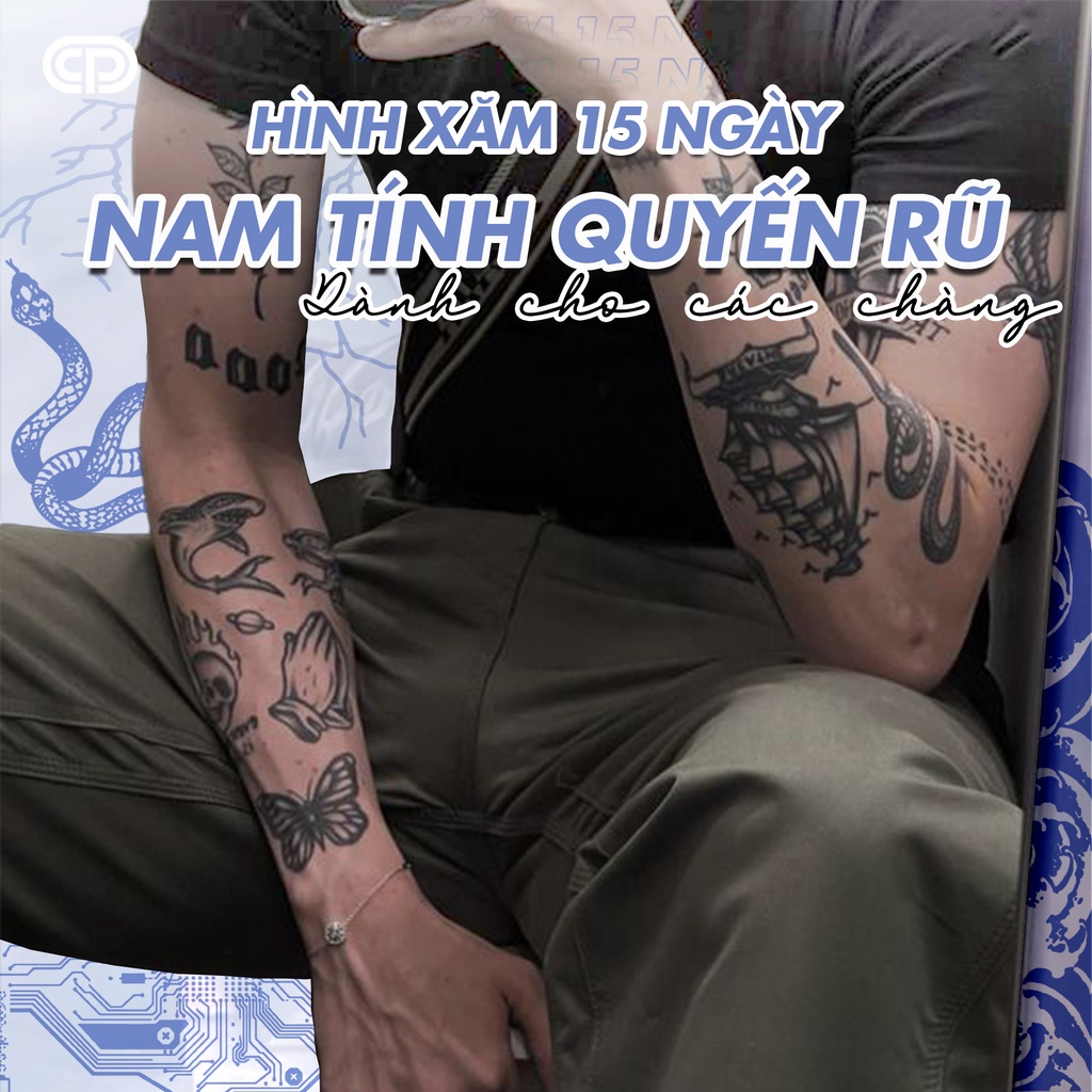 [Hình Xăm Nam Tính] Hình Xăm Dán Tạm Thời - Giữ Được Tới 15 Ngày For Male, Unisex, Forhim