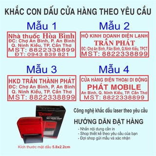 Khắc con dấu tên cửa hàng theo yêu cầu tại Cần Thơ