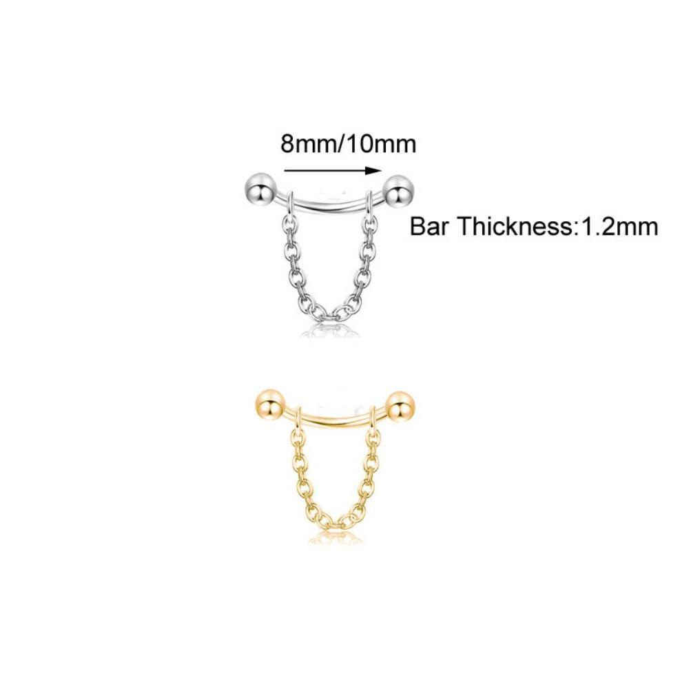 Khuyên Môi VANES1 Bằng Thép Không Gỉ Phối Dây Xích Thời Trang Cá Tính