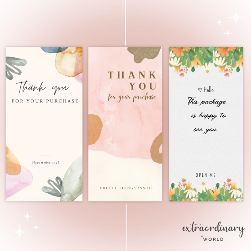 Sticker/Tem dán CÁM ƠN - THANK YOU niêm phong cho hộp đóng hàng/gói hàng
