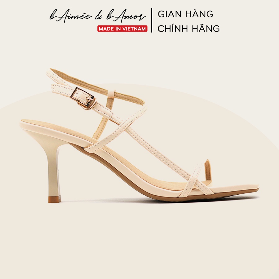 Sandal nữ cao gót 7p Shelly High Heels gót nhọn quai mảnh mũi vuông thời trang bAimée & bAmor - MS3016