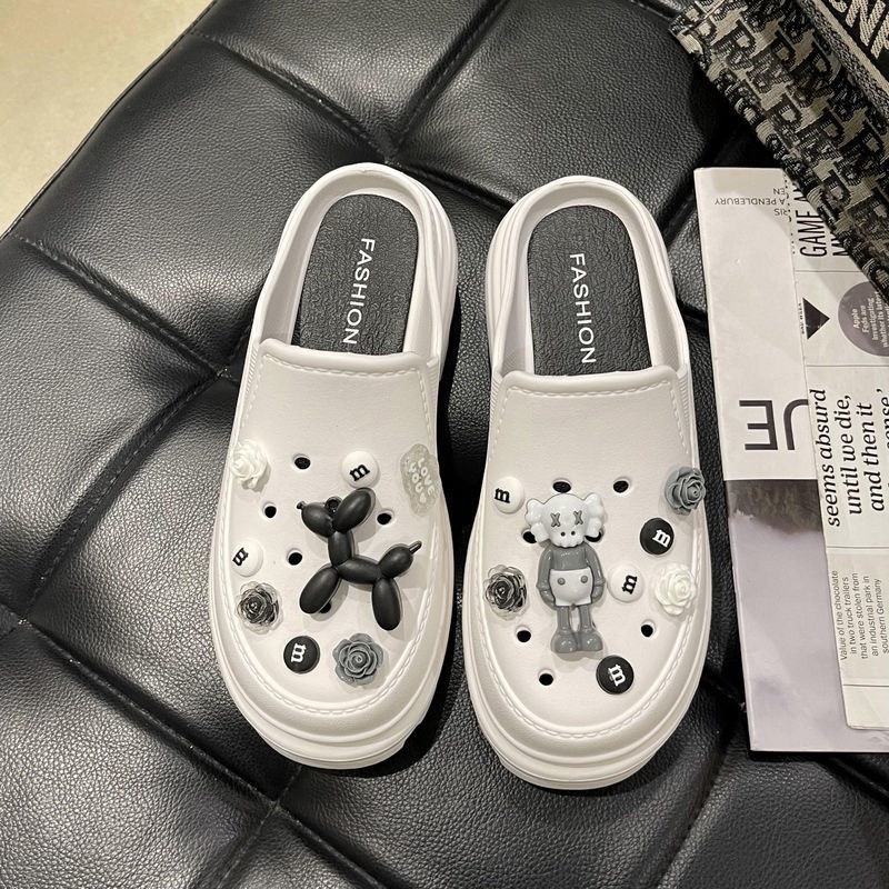 Dép Cross kèm charm đế cao 6cm siêu dễ thương cực êm chân