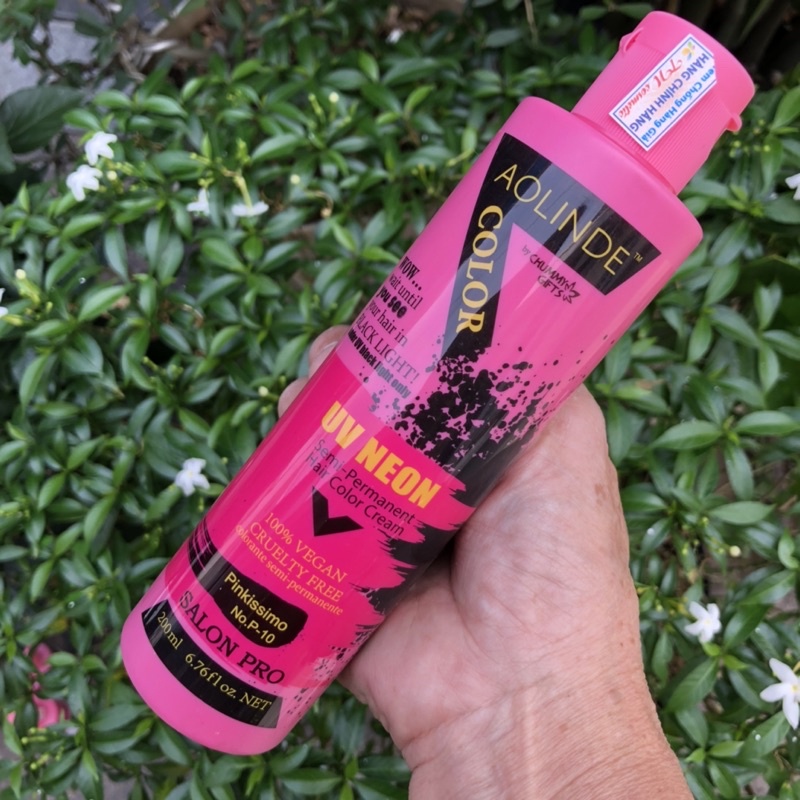 MÀU NHUỘM TÓC PHẢN QUANG AOLINDE 200ML MÀU HỒNG PINKISSIMO Phát sáng trong đêm dưới đèn UV Neon