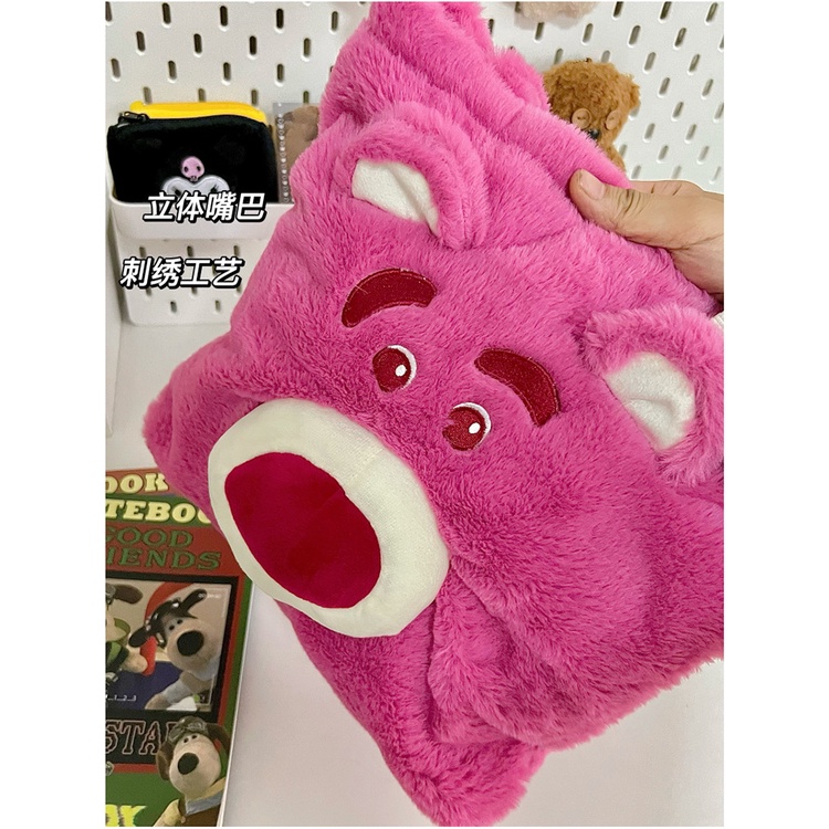 Disney Ba Lô Lông Xù Kiểu Hoạt Hình Gấu / Dâu Tây Đáng Yêu Cho Nữ