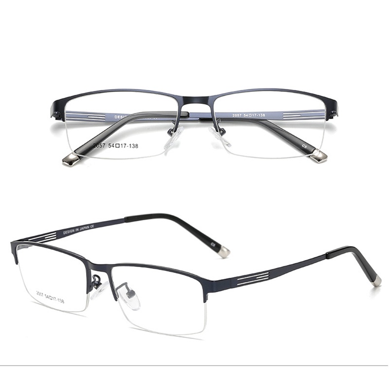 Mắt Kính Nửa Gọng Hình Chữ Nhật Phong Cách Doanh Nhân Thời Trang Cho Nam