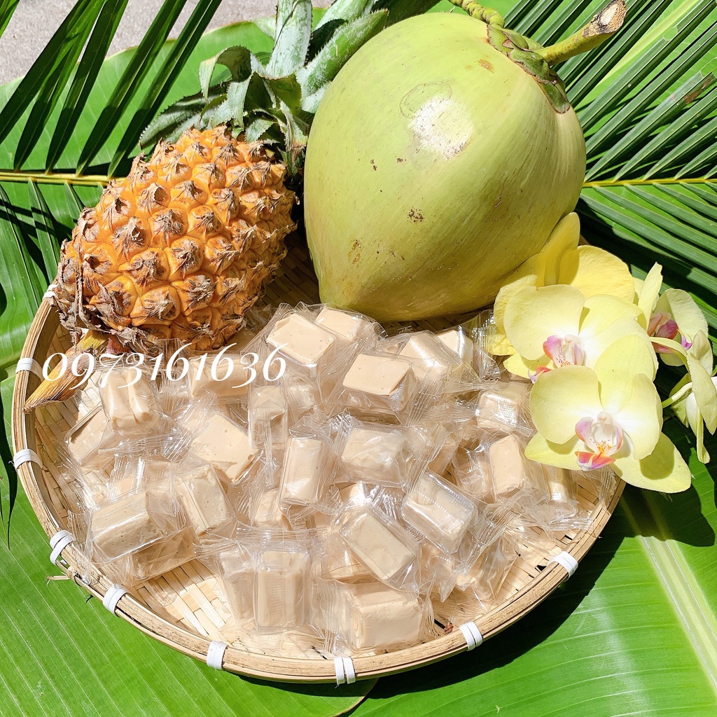 Kẹo dừa sáp truyền thống mềm béo ít ngọt - đồ ăn vặt