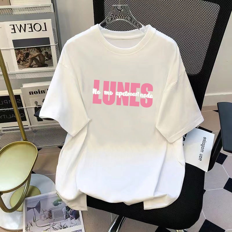 Áo thun FASHMILY 100% cotton tay ngắn dáng rộng phong cách thời trang Hàn Quốc mới 2023