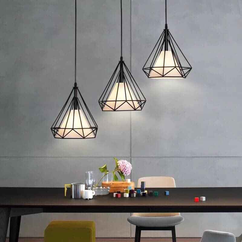 Đèn thả trần, đèn trang trí kim cương cho shop, gia đình kích thước 250mm