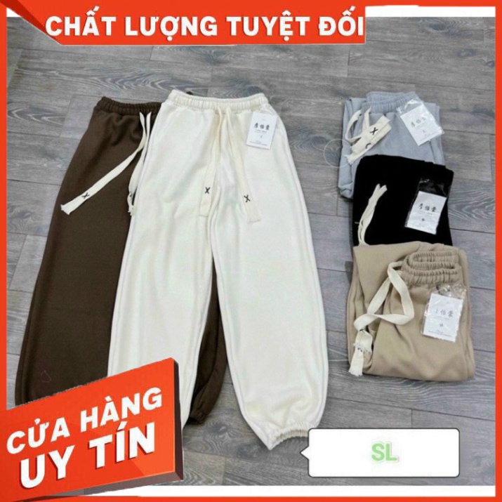 Quần Nỉ Nhung Tăm loại 1 phong cách Jogger bo gấu dày dặn thời trang QN01