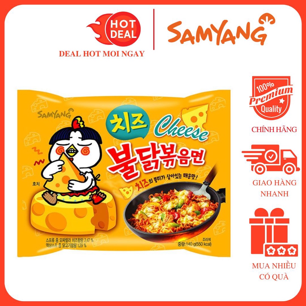 Mì Khô Gà Cay Vị Phô Mai Samyang Gói 140G nội địa Hàn Quốc