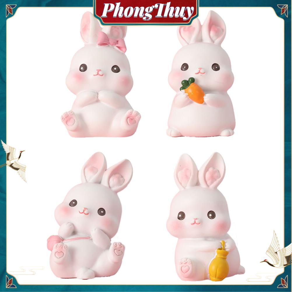 PhongThuy Thỏ Vật Trang Trí Thú Cưng Động Hình Nhựa Nhà Cửa Cho Phòng Ngủ Xe