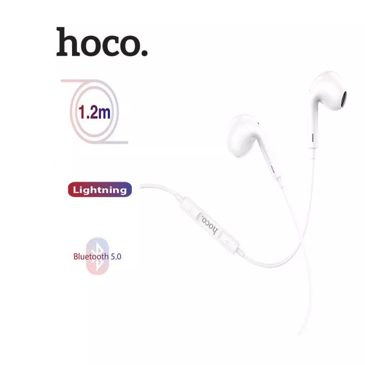 Tai nghe Hoco M1 MAX dùng cho Ip10/11/12 nhét tai có mic kết nối bluetooth dài 1.2M.