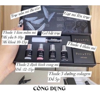 Sét uốn mi Gladys chính hãng ( Bộ uốn mi 3d 6d colagen cao cấp nhật bản).