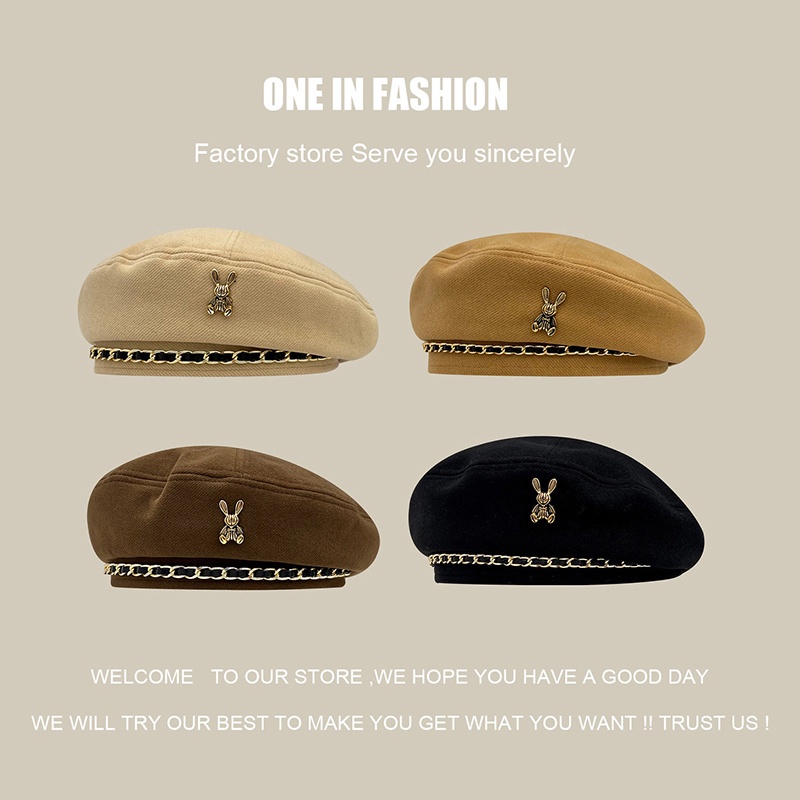 Mũ Beret Lông Thỏ Dễ Thương Xinh Xắn Cao Cấp