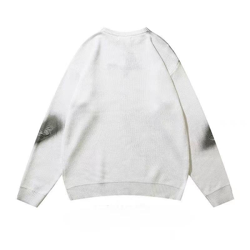 Áo Sweater Dáng Rộng Thiết Kế Xẻ Rách Phong Cách Hip Hop Đường Phố Mỹ Cá Tính