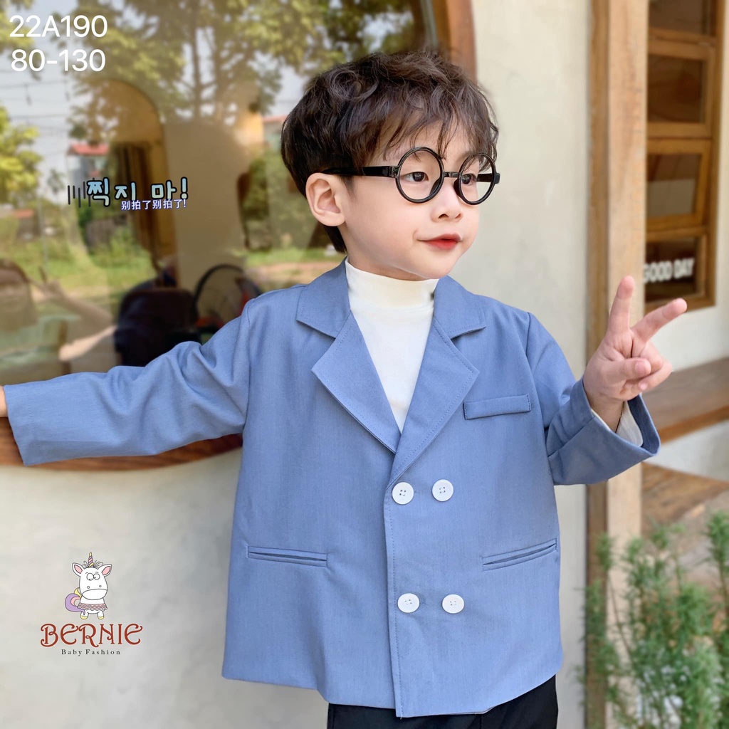 Set vest 4 khuy quần đen Bernie cho bé trai