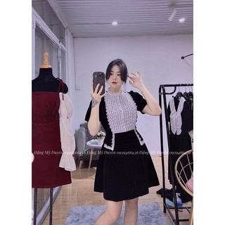 ĐẦM NHUNG PHỐI REN [BIGSIZE 55-90KG] ẢNH CHỤP THẬT