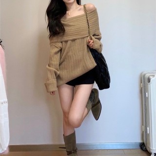 Áo len trễ vai [Hình thật ]