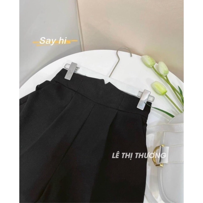 Quần baggy nữ cạp siêu cao, quần vải nữ dáng dài khoá sau lưng 2 màu đen nâu Xưởng May Thu Thuỷ