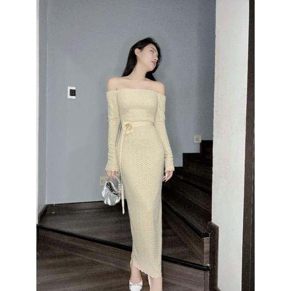 Đầm len bệt vai Cocobebe