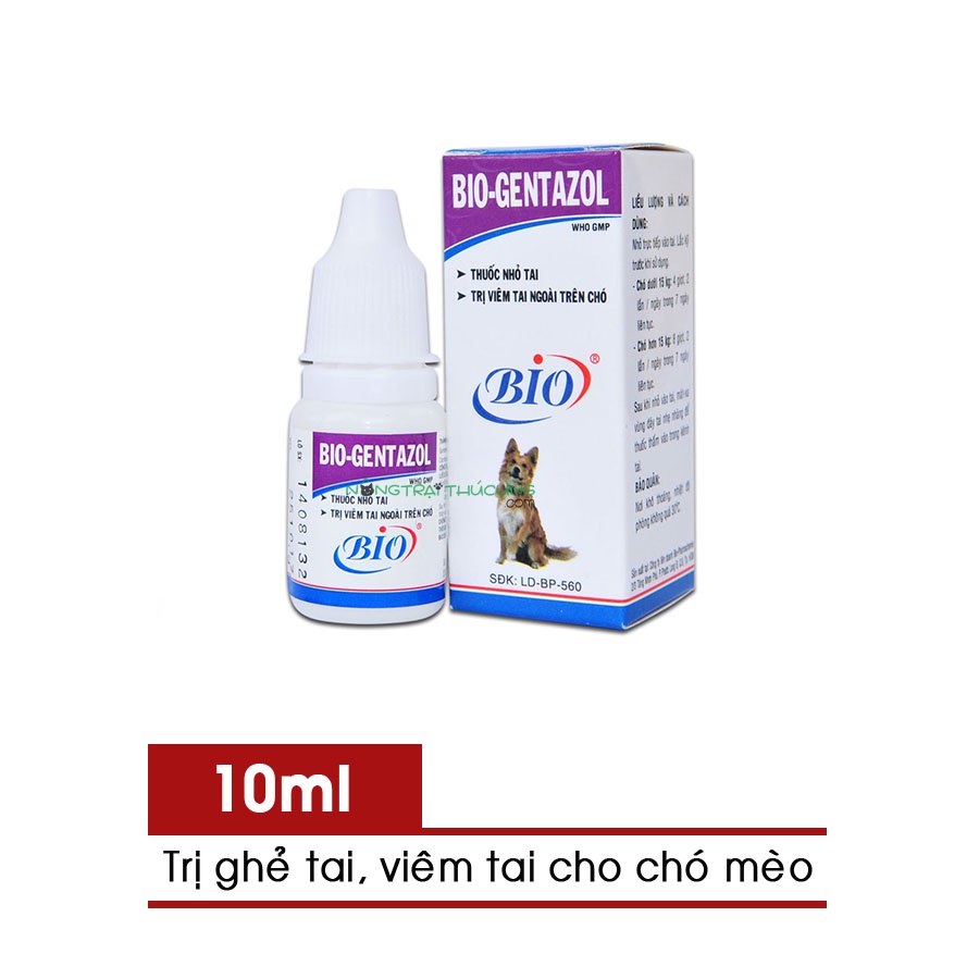 Lọ Nhỏ Tai Ngừa Viêm Tai BIO-GENTAZOL Hiệu Quả Dành Cho Chó Mèo TD