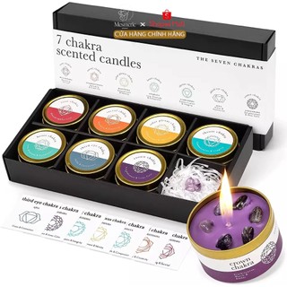 Set hộp 7 nến thơm luân xa mesmeric giảm stress giúp thư dãn thiền, yoga quà tặng cao cấp