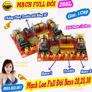 Mạch full đôi bass 20,25,30 - mạch phân tần 2 bass 1 treble sh 266l - giá 02 mạch - mạch loa bass đôi bass 25