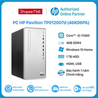 Máy tính để bàn pc hp pavilion tp012007d 46k06pa/ i511400/ 4g/ 1t/ dvdrw/ wifi +bt/ win 10