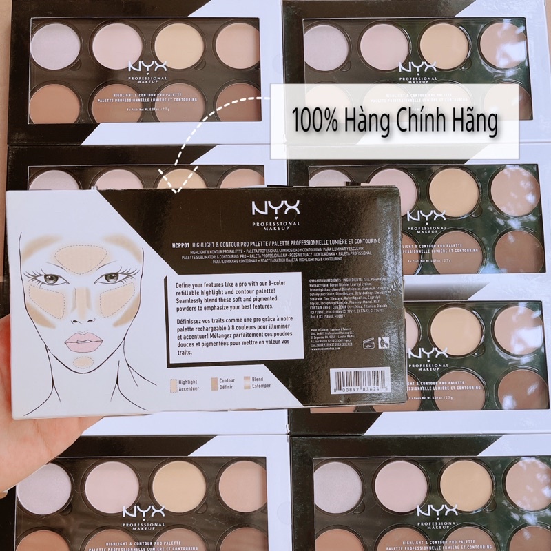 Bảng Tạo Khối & Hightlight NYX 8 Ô 2.7g [Chính Hãng]