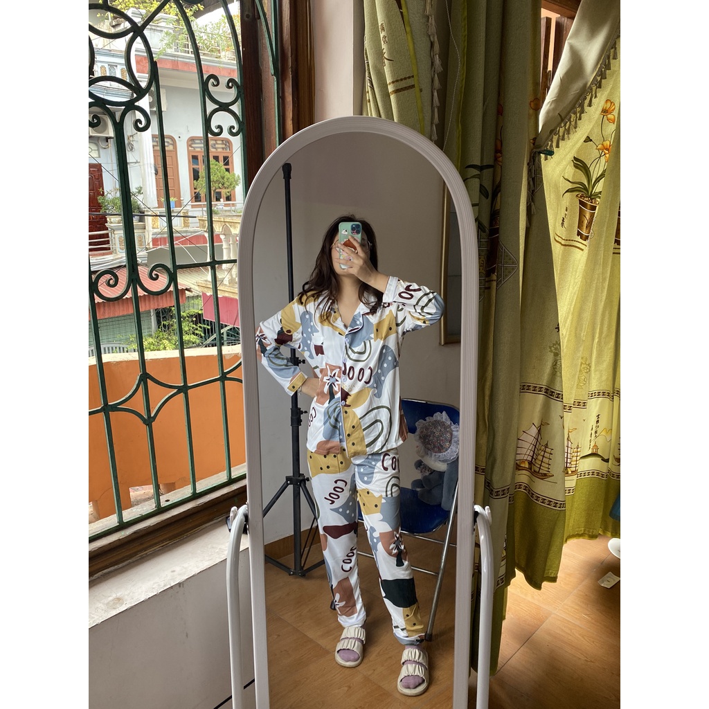 Đồ Ngủ Pizama Hàng Chất Lượng Dễ Thương Phong Cách Hàn Quốc Cho Nữ Tay Dài Họa Tiết Mặc Nhà Hàng Chuẩn Đẹp pj02