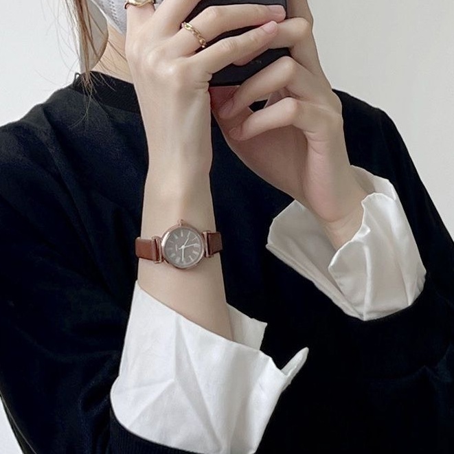 Đồng hồ nữ Madeline MS07 mặt nhỏ dây da mềm êm tay mặt số giờ la mã xinh xắn
