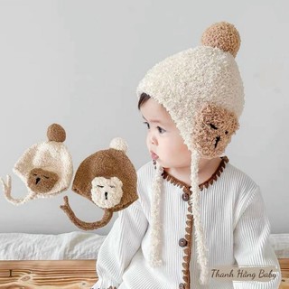 NÓN LEN HÌNH GẤU CỘT DÂY CHO BÉ