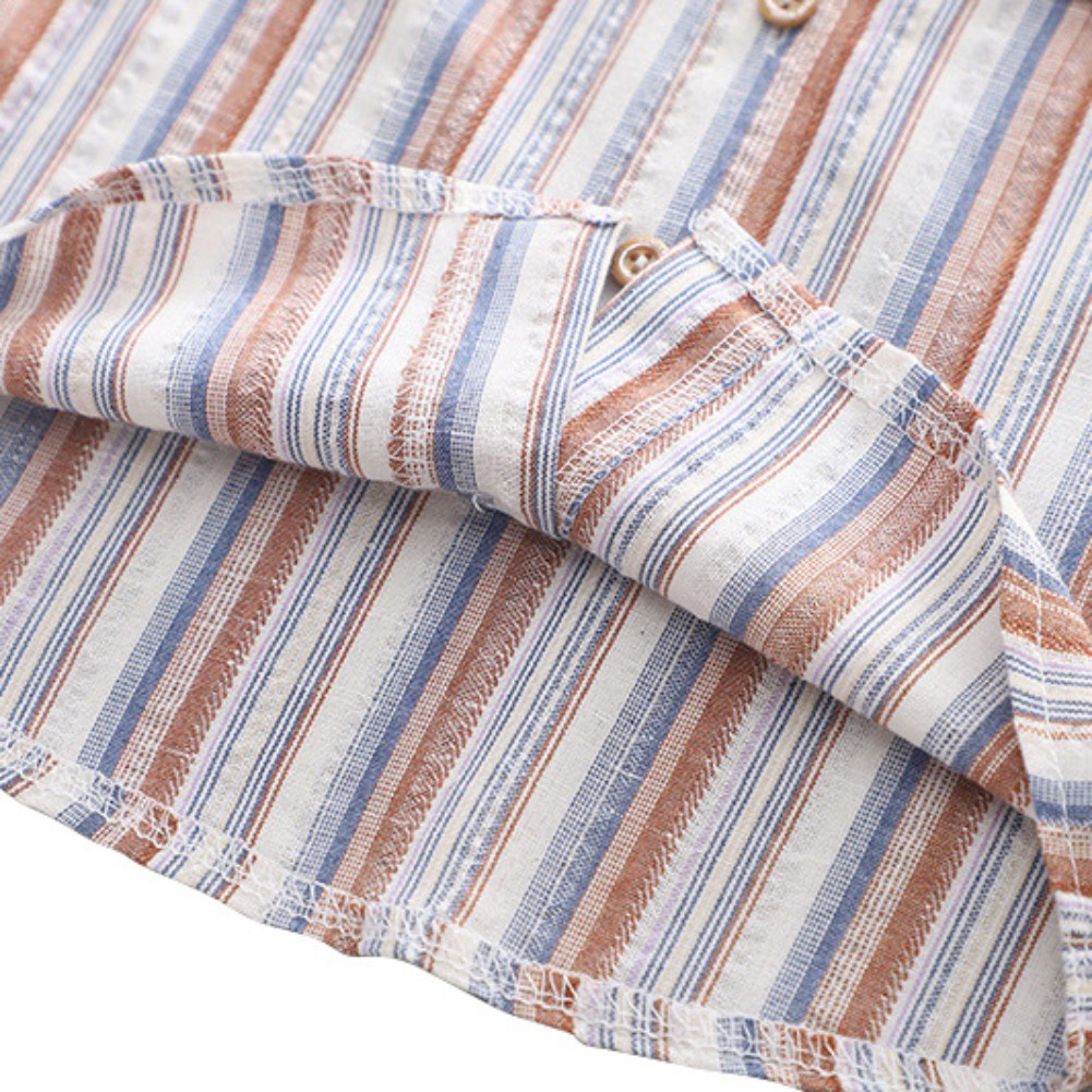 Set Áo Sơ Mi Kẻ Sọc + Quần Dài Phong Cách Hàn Quốc Cho Bé