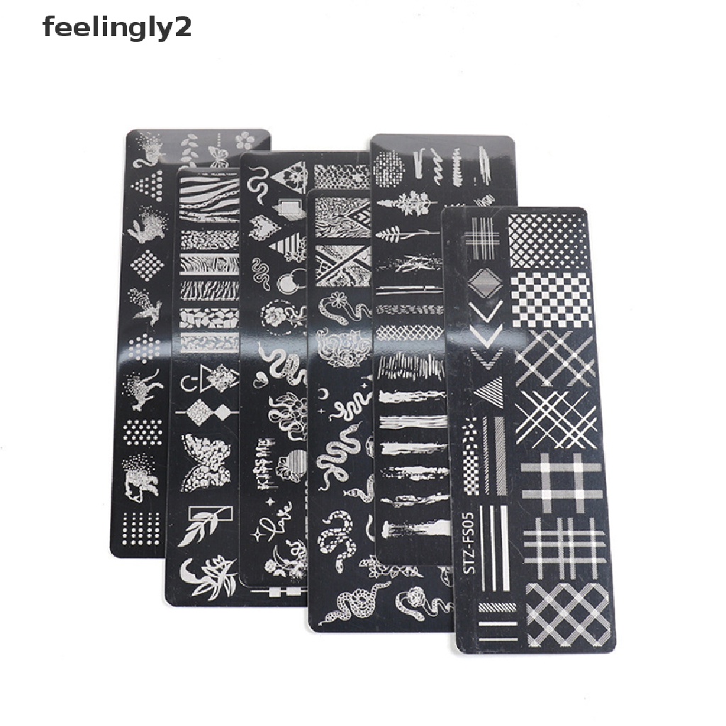 [Hàng Có Sẵn] 1 Tấm Khuôn In Móng Tay Nghệ Thuật Hình Rắn / Hoa Hồng / Mặt Trăng / Ren (F